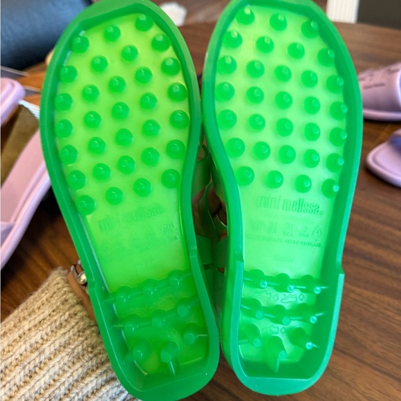 Mini Melissa Kids Neon Green Jelly Sandals - Picture 3 of 7